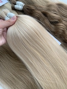 Extensiones de cabello humano virgen vietnamita a granel natural claro a oscuro blanqueado con cutículas alineadas de doble dibujado de 22 pulgadas más vendidas - Product Image 4