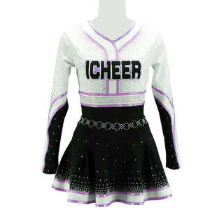 Custom Made Printed Sublimation Adult Sports Cheerleading Uniforms with <b>Rhinestone</b> <b>Top</b> High Quality Sale - Product Image 3