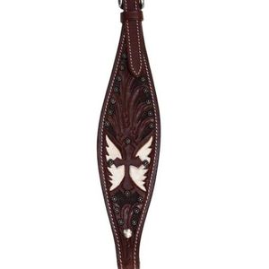 Cabezada de cuero pintada a mano con diseño de una oreja y ala pintada, estilo western, proveedor OEM - Product Image 6