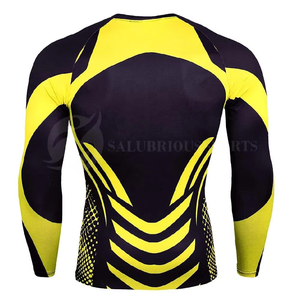 High Quality Eco-Friendly Quick Dry Full Sleeve MMA Rash Guards Men Customizable Options Breathable Polyester/Nylon Customized - Product Image 4