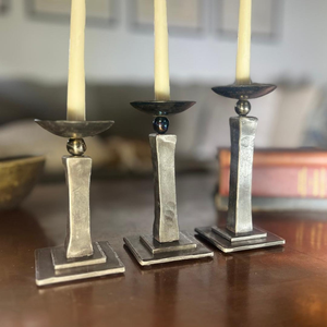 Durable Solid Iron Modern Candle Holder 3-<b>Candlestick</b> Heat Resistant Handmade Easter Christmas Home Outdoor Decoration - Product Image 1