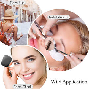 Sustainable Stainless Steel Personalized Cosmetic Eyelash Extension <b>Mirror</b> Silver Finish Customized Packaging Lash - Product Image 5