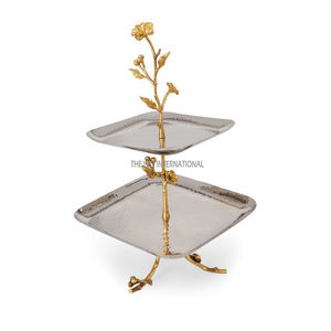 Soporte de Pastel Metálico Minimalista para Cocinas Modernas con Diseño Geométrico y Molde de Resina Epoxi con Cuentas de Cristal - Product Image 2