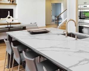 Leon quartz <b>island</b> kitchen countertop modern quartz kitchen countertop thick <b>island</b> waterproof 15-30 mm <b>island</b> application - Product Image 1