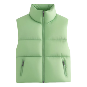 Chaleco Acolchado de Invierno Personalizado al por Mayor con Logotipo, Estilo Urbano, Corto, Sin Mangas, Tipo Bomber, para Mujer - Product Image 1