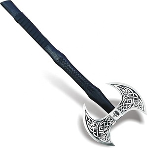 SCL Handmade Carbon Steel Double Head Tomahawk Builder's Hatchet Industrial Grade Wood Handle 18" Overall Length for Camping - Product Image 1