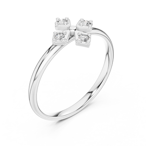 Anillo de oro macizo de 14k para mujer, con diamante de corte redondo minimalista inspirado en un brújula, ideal para regalo, compromiso, aniversario o boda. - Product Image 5