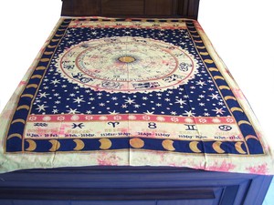 Sábana de Algodón con Mandala Celestial de Signos del Zodíaco |   Cubrecama Doble Bohemio con Estampado de Astrología |   Juego de Ropa de Cama con Diseño de Horóscopo Sol Luna Estrella - Product Image 4