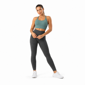 Custom Women's Ribbed <b>Seamless</b> Gym <b>Leggings</b> High Waist Ribbed <b>Seamless</b> <b>Leggings</b> Women's Workout Yoga <b>Leggings</b> OEM Private Label - Product Image 3