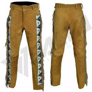 Pantalon d'hiver imperméable en daim marron pour homme SALVA LEATHER, coupe droite, poches, fermeture éclair, taille mi-haute, léger, style décontracté - Product Image 6