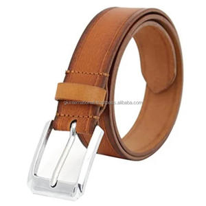 Custom made <b>Tan</b> Textured <b>leather</b> casual <b>belt</b> <b>for</b> <b>men</b> with stylish nickel plated brass pin buckle Dress <b>belt</b> <b>for</b> unisex - Product Image 5