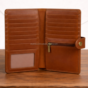 กระเป๋าสตางค์หนังแท้ลายขนสัตว์สุดหรูสำหรับผู้หญิง สไตล์วินเทจคาวเกิร์ล พร้อมสายรัดแบบกระดุม  รับผลิตตามแบบ OEM - Product Image 6