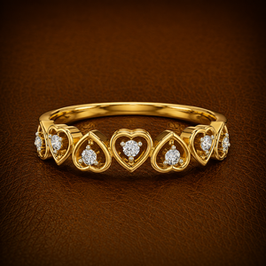 Bague en or jaune 14K 18K avec diamant de laboratoire brillant rond DEF VVS en forme de cœur, bijoux fins, cadeau d'anniversaire, OEM ODM, vente en gros - Product Image 1