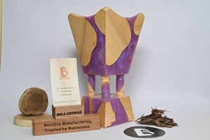 Bela Artisan Handmade <b>Oud</b> Wood <b>Bakhoor</b> Burner Arabic Purple Pine Aromatic Home Decor All-Season Model 111 - Product Image 2
