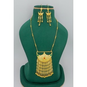 ชุดสร้อยคอจี้ห้อยทรงเจลาห์เคลือบทองสวยงาม สไตล์ชาติพันธุ์ ชุดเครื่องประดับโลหะผสมทอง สร้อยคอสำหรับผู้หญิง เครื่องประดับแฟชั่น - Product Image 5