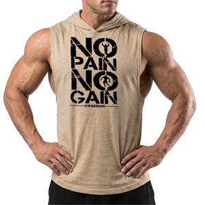 OEM Custom Men's Hooded Gym Tank <b>Top</b> Sleeveless Workout Hoodie Bodybuilding Stringer Muscle Shirt Wholesale Activewear Tank <b>Tops</b> - Product Image 1