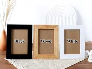 Personalized Wooden Photo <b>Frame</b> with Laser Engraving Custom <b>Name</b> Message Tabletop Installation Interchangeable Mat-Wedding Gift - Product Image 5