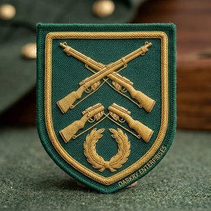 Écusson Chevron en Fil d'Or Fait Main, Broderie Personnalisée en Forme de V sur Tissu Vert pour Costumes, Vestes, Badges Vestimentaires - Product Image 6