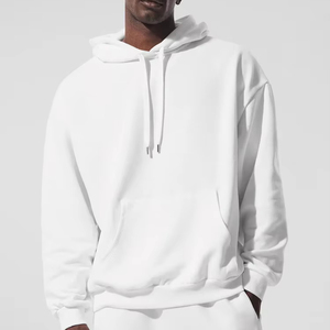 Sweat-shirts personnalisés en molleton 100% coton blanc uni sans cordon, design épais et surdimensionné, vêtements de marque, streetwear en coton pour hommes - Product Image 1