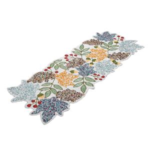 นักวิ่งโต๊ะทานอาหารลูกปัดแก้วขนาด36 "งานลูกปัดมือออกแบบลายดอกไม้ได้ตามต้องการ - Product Image 2