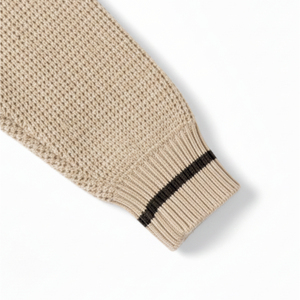 Suéter Cárdigan de Punto con Logotipo Personalizado, Diseño a Cuadros Bordado Otoñal, Mezcla de Algodón, Botones de Presión, Cuello en V, Ribete en Contraste, Unisex - Product Image 3