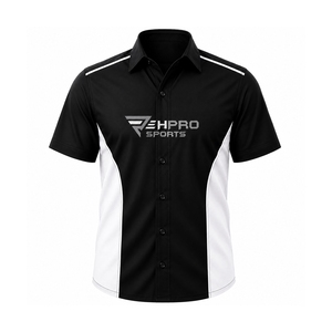 Chemises de travail personnalisées avec logo, chemises boutonnées pour équipe de pit stop de course, chemises pour fans de F1 avec couleurs, textes et logos personnalisables - Product Image 1
