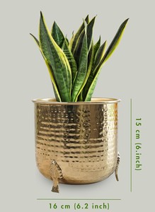 Macetero Grande de Metal Galvanizado con Acabado Martillado, Centro de Mesa para Decoración de Hogar, Hotel, Cafetería y Restaurante - Product Image 3