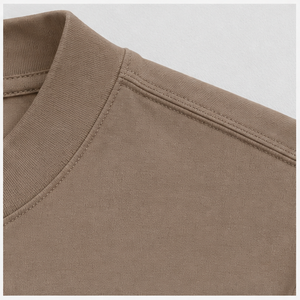 Womens Taupe Mock Neck Short Sleeve <b>Tunic</b> Fit T Shirt WTS-0156 - Product Image 6