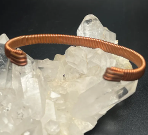 Copper Algiz Rune <b>Engraved</b> Open Cuff <b>Bangle</b> Bracelet Viking Nordic Protection Symbol Solid Copper Adjustable Flat Wristband - Product Image 6