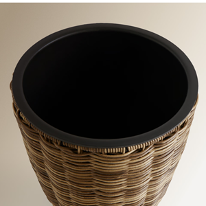 Handwoven Round Rattan <b>Planter</b> with Inner <b>Plastic</b> Liner, Rustic Home Decor Garden Pot, Wholesale Vietnam Direct Manufacturer - Product Image 3