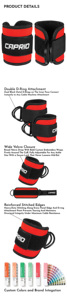 Orange Black Neoprene Gym <b>Ankle</b> Straps for Cable Kickbacks, Glute Training and Leg Workouts OEM Fitness Accessories - Product Image 6