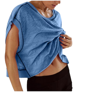 Camisetas de manga corta para mujer, camisetas informales con estampado, camisetas transpirables de verano para mujer, excelente tela suave y cómoda - Product Image 1