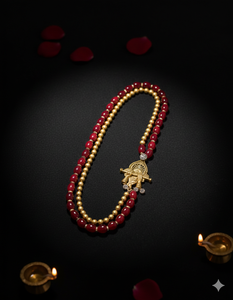Collar Artesanal Elegante de Cuentas de Plástico de Doble Hilera con Colgante de Krishna para Mujeres y Hombres, Ideal para Aniversario de Bodas (Mala) - Product Image 3