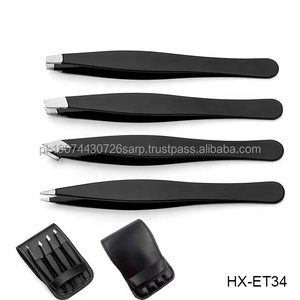 Customized Professional High Precision Stainless Steel Slanted Tip Handmade Eco-Friendly Anti-static Durable Eyebrow Tweezers - Product Image 4