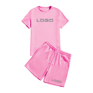 ชุดลำลองผู้ชายสองชิ้นสำหรับฤดูใบไม้ร่วงปี 2026 ผ้าโพลีเอสเตอร์/คอตตอน ความยาวระดับเข่า น้ำหนักเบา เสื้อยืดแขนสั้น กางเกงขาสั้น แฟชั่น - Product Image 3