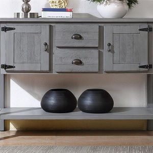 48\" Solid Wood Sideboard Console Table with 2 Drawers and Bottom Shelf Retro Style Dining Buffet Server Cabinet - Product Image 2