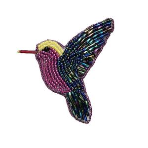 Épinglette Colibris Perlée 3D en Forme d'Oiseau, Épingle de Sûreté Décorative, Souvenir de Luxe - Product Image 4