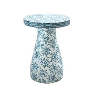 Designer MDF Bone Inlay Side Table Handmade Luxury Bedside Floral Accent table End Wardrobe Premium Home Hotel Furniture - Product Image 1