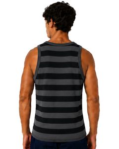 Charcoal Gray Black <b>Striped</b> Men Cotton Tank <b>Top</b> Sleeveless <b>Vest</b> Casual Summer Gym Fitness Shirt Breathable Loose Fit Streetwear - Product Image 2