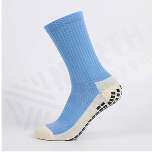 Crew <b>Socks</b> Solid Light Blue 100% Cotton Breathable Knitted Adult Summer Casual Daily Wear - Product Image 3