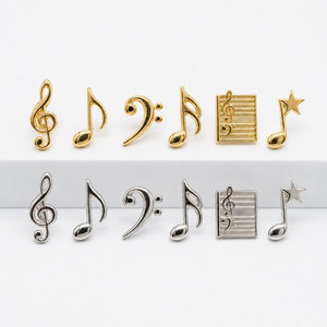Épingles en émail plaquées or personnalisées avec des motifs de guitare, de piano et de batterie, logo personnalisé imprimé en sérigraphie pour les clubs de musique, cadeaux promotionnels - Product Image 4