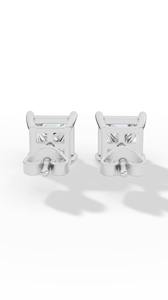 Boucles d'oreilles clous de luxe en or 10K avec diamant de laboratoire taille princesse solitaire à quatre griffes, bijoux raffinés pour mariée et anniversaire - Product Image 6