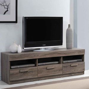 Rustico rovere TV Stand elegante arredamento per la casa con impiallacciatura di legno naturale durevole ed elegante mobili - Product Image 3