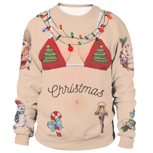 Unisex Merry Christmas <b>Raglan</b> <b>Sleeve</b> <b>Long</b> <b>Sleeve</b> Color Block Front Logo Eco-Friendly Breathable <b>T</b>-<b>Shirt</b> - Product Image 4