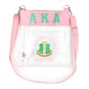 AKA <b>Clear</b> Cross <b>Bag</b> Pink & Green Transparent Crossbody Purse Stadium Approved Travel Event Shoulder <b>Bag</b> - Product Image 1