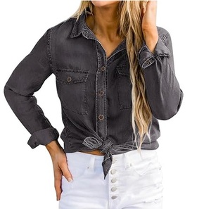 เสื้อเชิ้ตเดนิมแขนยาวทรงโอเวอร์ไซส์ ล้างสีแบบแอซิด สไตล์ลำลอง สตรีทแวร์ ระบายอากาศได้ดี ไซส์พลัส สีซีดจางแบบซันเฟด เสื้อเชิ้ตเดนิมผู้หญิง - Product Image 1