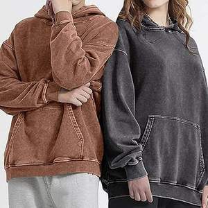 New Year 2025 Wholesale High Quality Heavyweight <b>Fleece</b> Oversized Hoodies Regular Fit Men's Custom Embroidered Vintage Acid Wash - Product Image 4