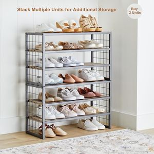 Scarpiera in Legno e Metallo Grigio Canna di Fucile per Ingresso, Arredamento Moderno per la Casa - Product Image 2