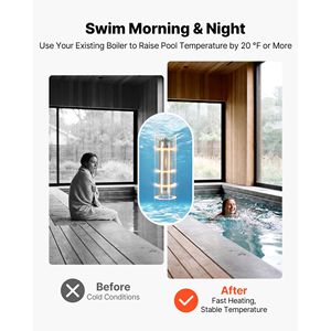 Intercambiador de Calor para Piscina de 210K BTU, Acero Inoxidable 316L, Calentador de Piscina de Alta Eficiencia - Product Image 3