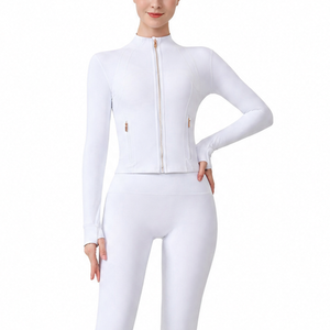 Chaqueta Deportiva Corta para Mujer, Corte Ajustado, Secado Rápido, Manga Larga, Ropa Deportiva para Yoga, Venta al Por Mayor OEM - Product Image 4
